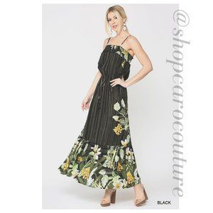 Mixed Print Maxi Dress